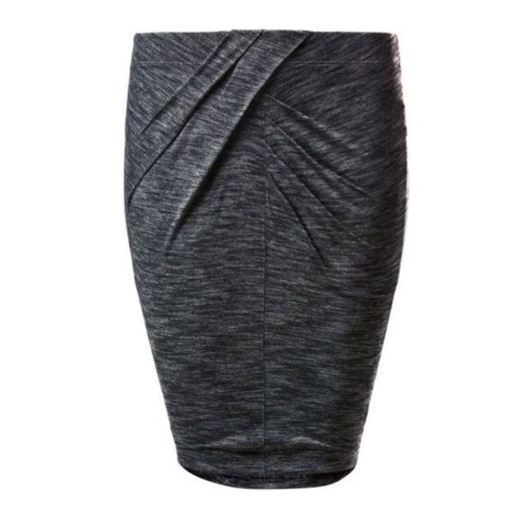 Lululemon Yoga Haven Skirt Grey‎ Mini Ruched Size 2 Pull On Minimalist Capsule - Picture 3 of 9